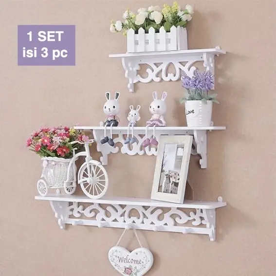 RAK VINTAGE SET ISI 3 RAK DINDING RAK GANTUNG PER SET ISI 3 0