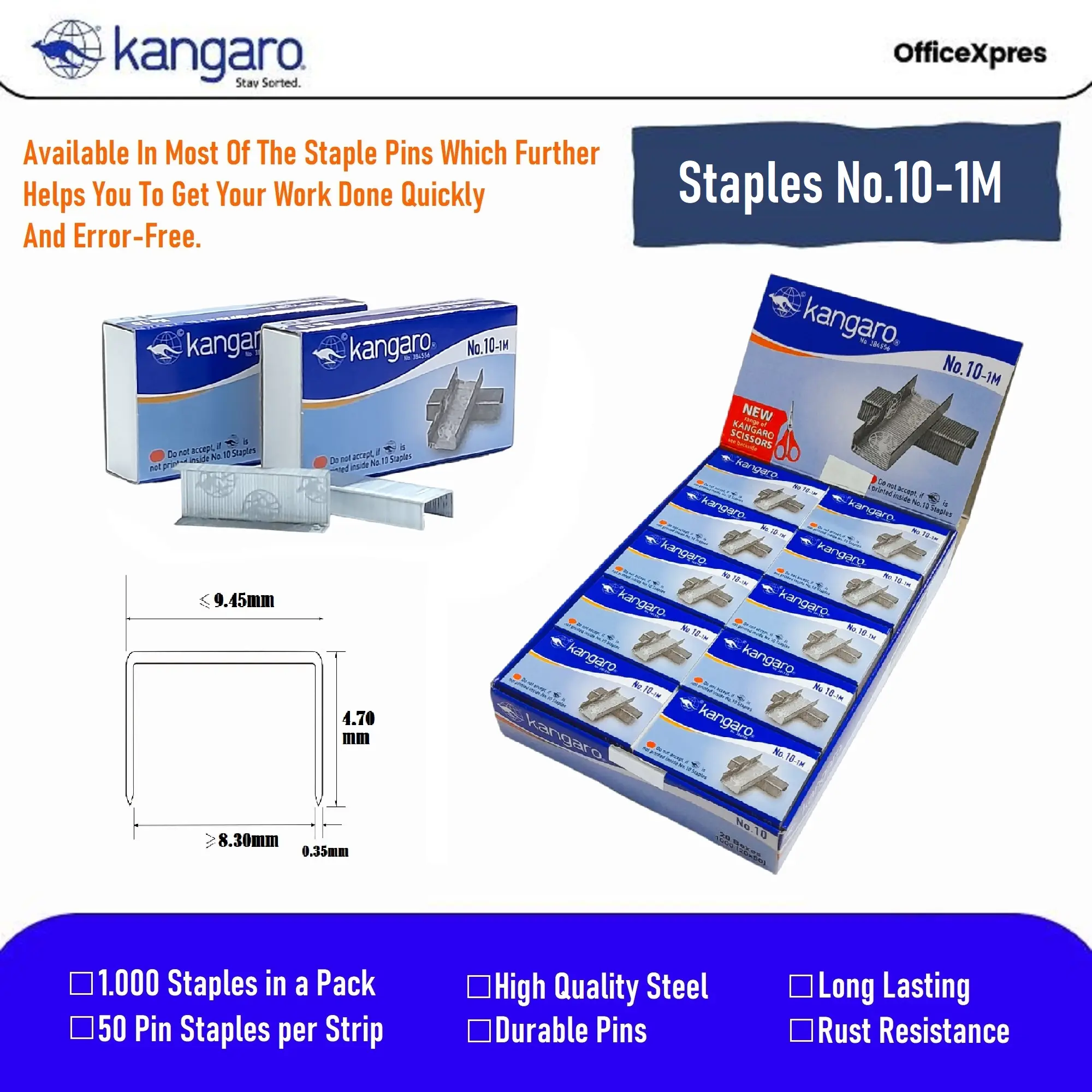 Isi Stapler Kecil / Necis / Refill No.10 / Staples Kecil No 10 Kangaro