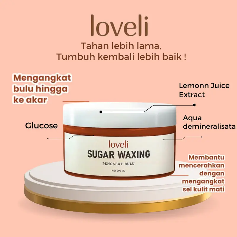 SB - Loveli Sugar Wax | Waxing Kit | Pencabut Bulu |Free Kain Wax+2 Spatula 1