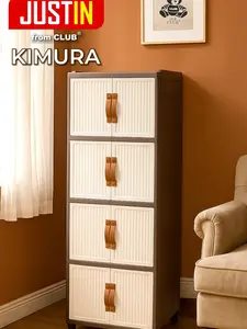 CLUB JUSTIN Kimura - Lemari Pakaian Plastik - Kabinet Plastik Serbaguna Furniture - Lemari Estetik Meja Nakas - Lemari Plastik Susun