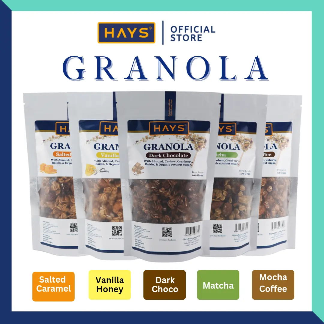 HAYS Granola All Variant 100 Gram Dengan Almond Mede Cranberry Raisin 100 G