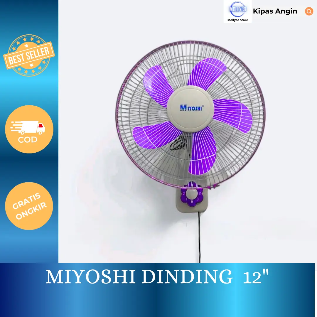 Kipas Angin Dinding 12 INCH/ Kipas Angin Gantung 12Inch Wall Fan 1 Tali - 1209 Kipas Dinding/ Kipas Angin Tembok