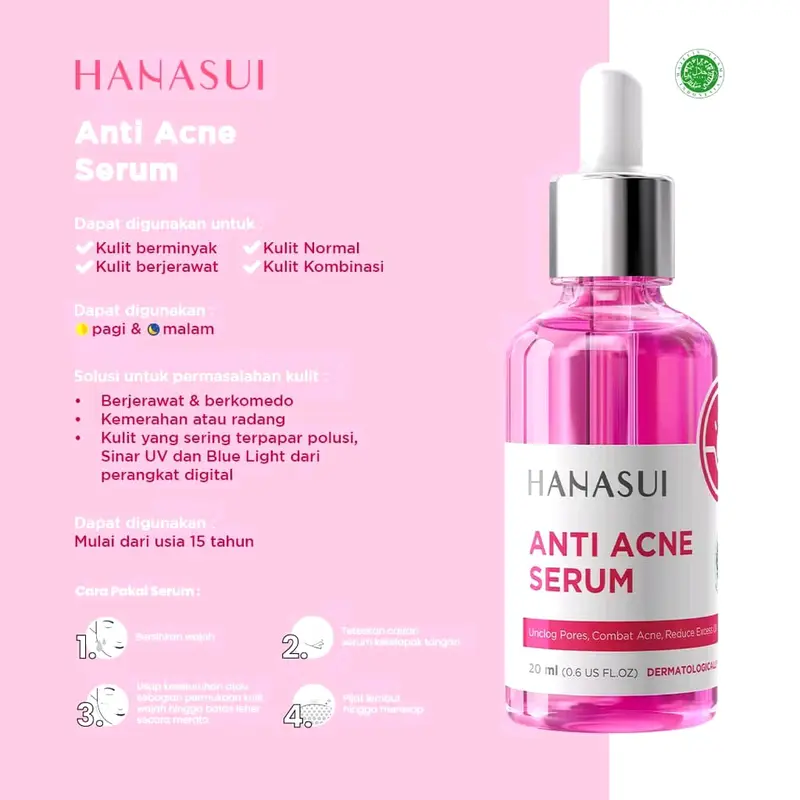 Hanasui Serum Series 20ml - Serum Pencerah Wajah Melembabkan, Memutihkan &  Mencerahkan 3