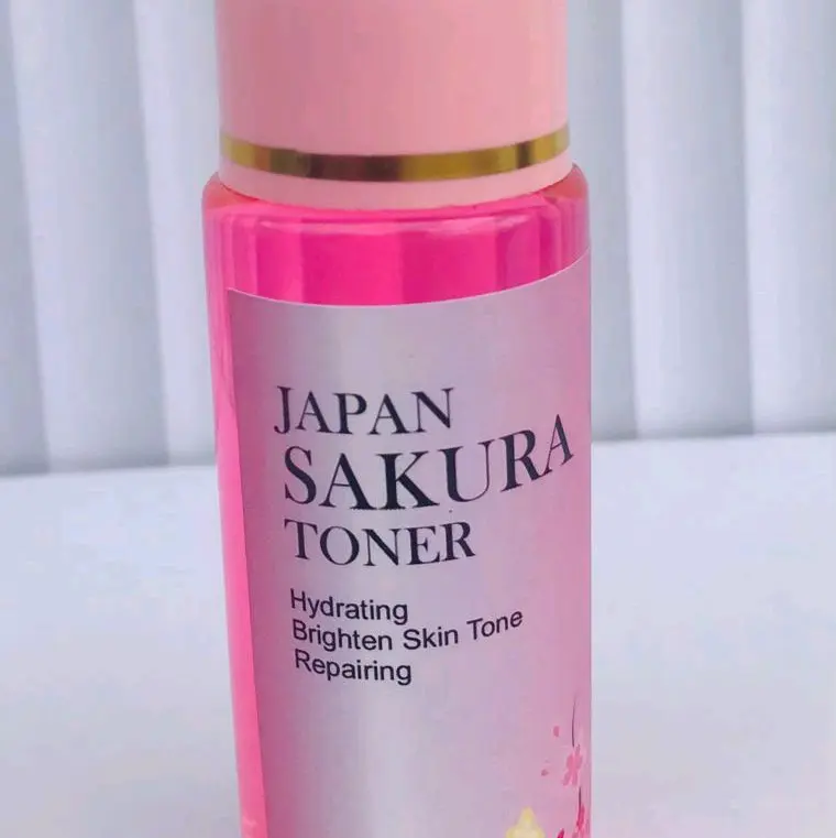 TONER SAKURA MENCERAHKAN WAJAH 100ML / TONER GLOWING SAKURA / TONER PENCERAH  MUKA Memudarkan flek hitam bekas jerawat Perawatan wajah korea air mawar pink rice 5