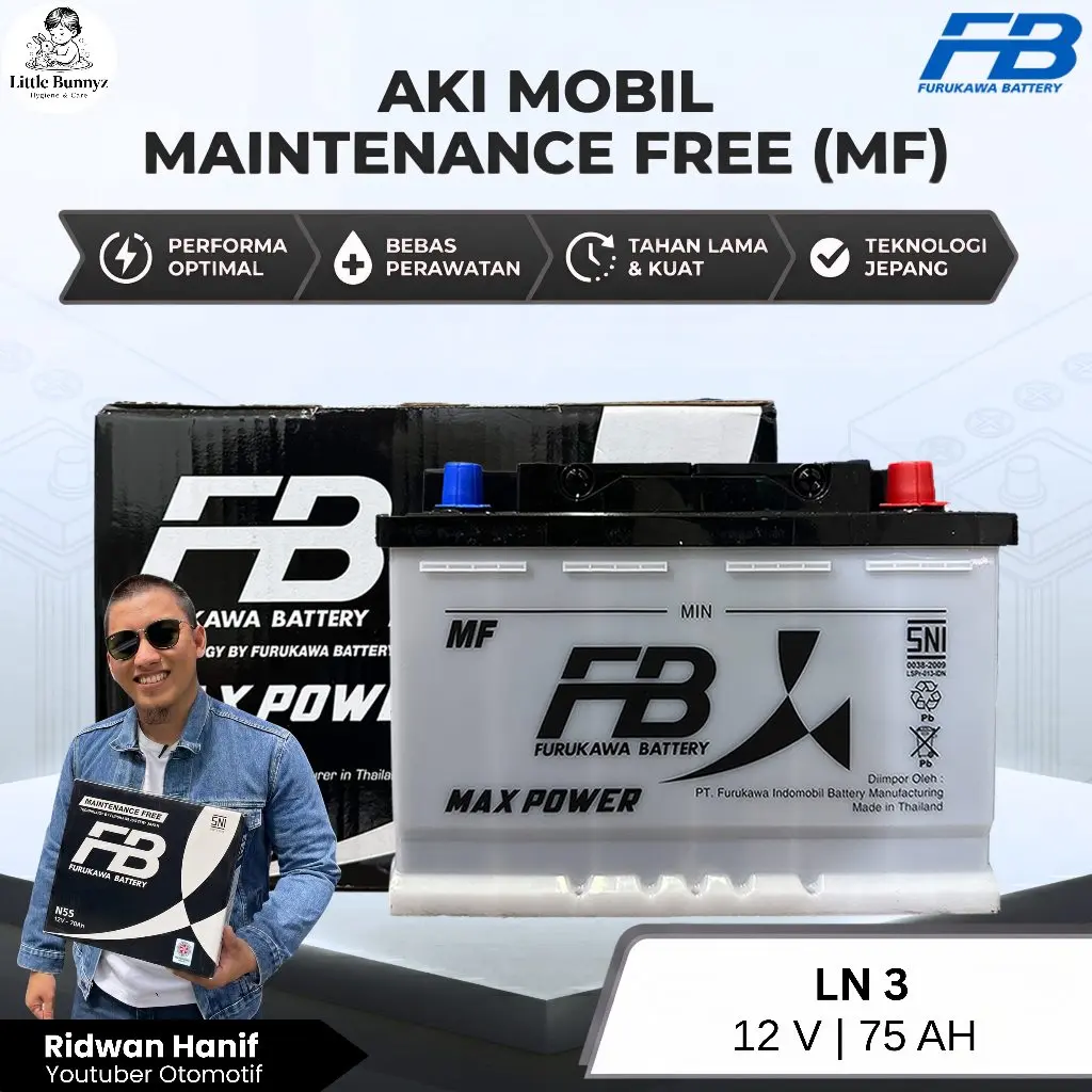 Furukawa Battery / FB Aki Mobil Mitsubishi Triton DIN 75 / LN3 75Ah - Aki Kering