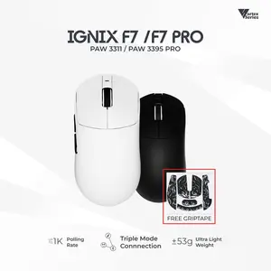 VortexSeries IGNIX Series F7 Mouse | Ultra Light Wireless Tri Mode Gaming Mouse PixArt PAW 3311 / 3395 PRO