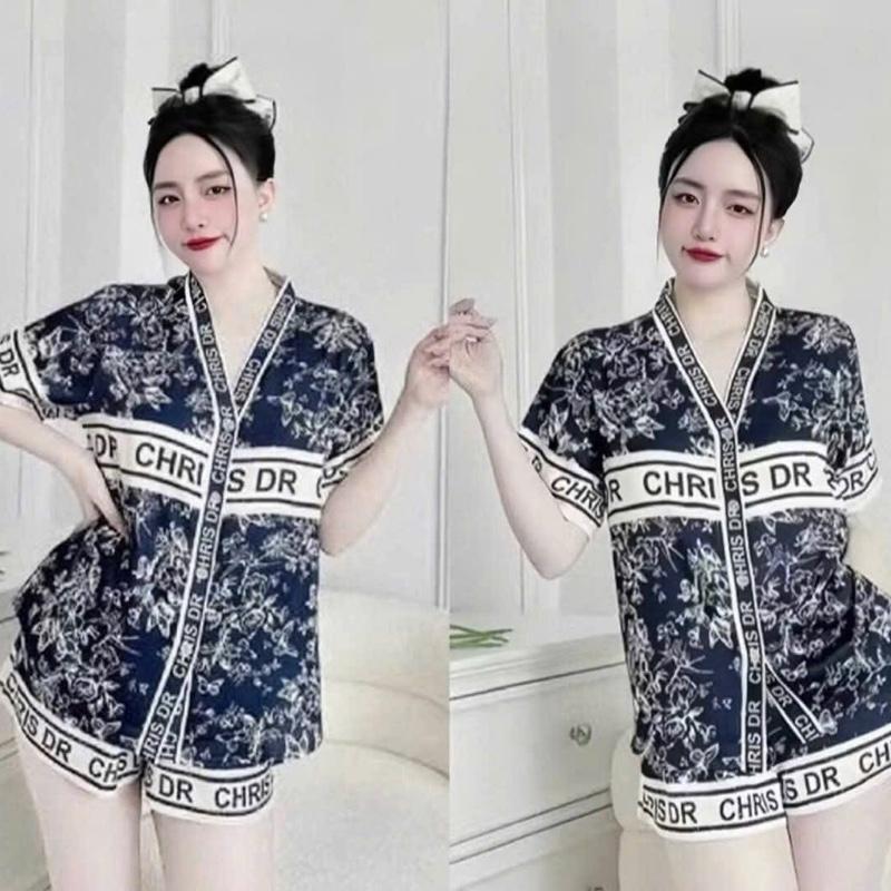 Set đồ bộ đùi pijjama chất liệu vải lụa Latinh mềm mịn mát đẹp dành cho phụ nữ 4