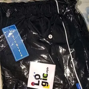 Logic.style Celana Panjang Baggy Pants Casual Santai Baggy Polos Gesper Pungsional Longgar Pria/Wanita Hitam K660  Bahan Nylon | Perasut Waist selip ||