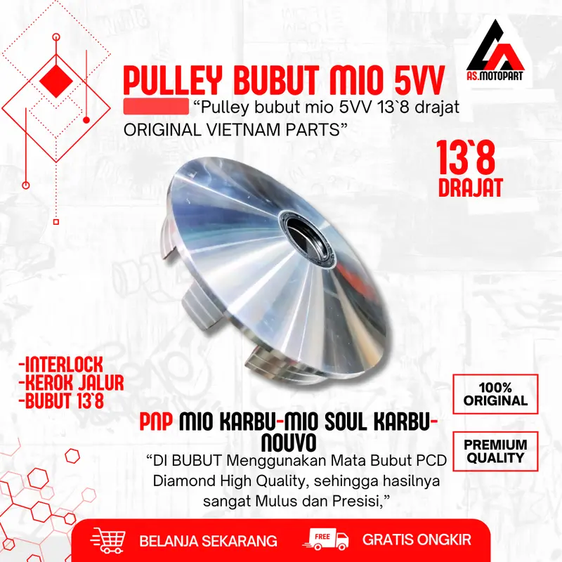 RUMAH ROLLER MIO SOUL BUBUT 13`8 DRAJAT Pulley Mio Smile Mio Sporty Fino Karbu Mio Soul 115 Motorcycle 6