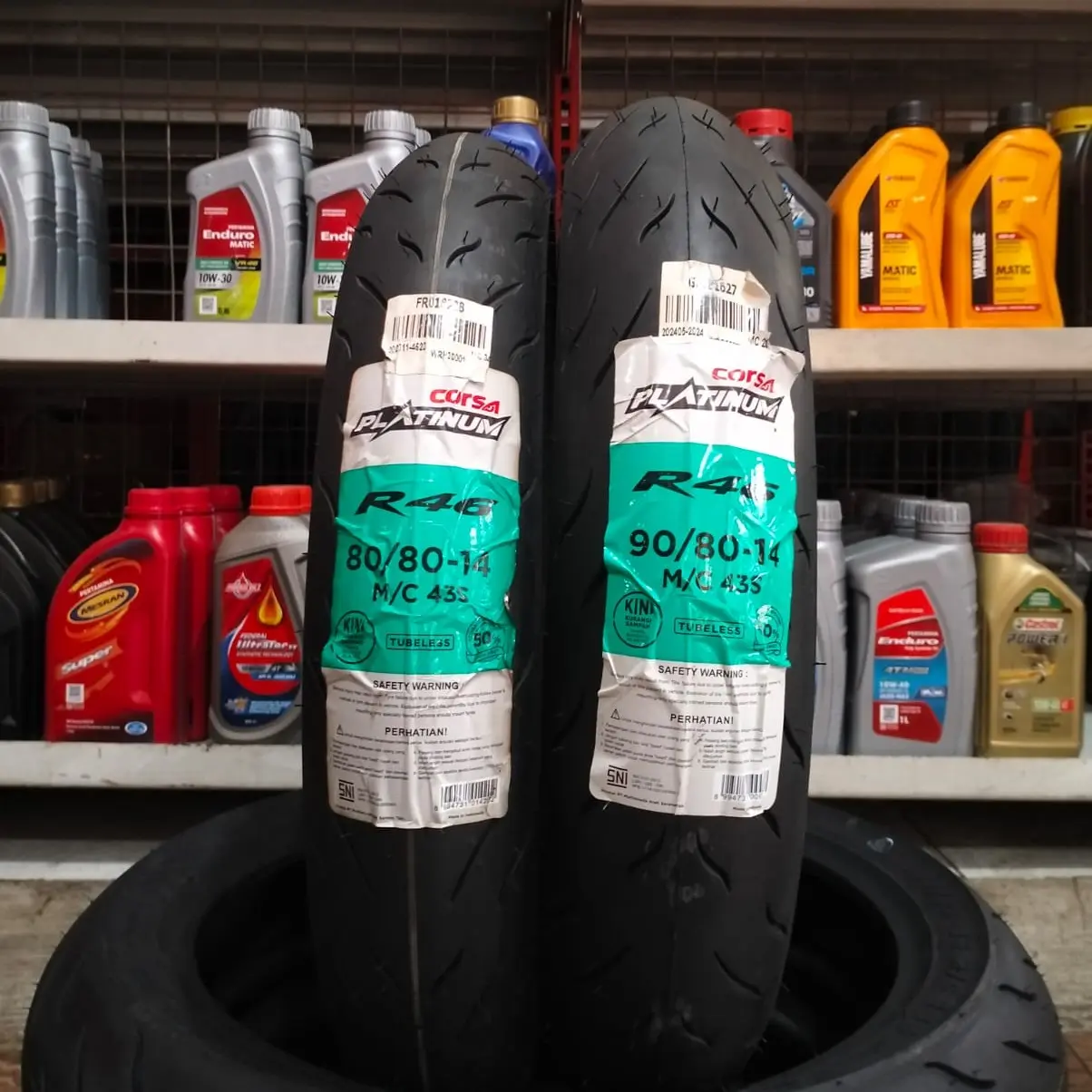 BAN (SOFT COMPOUND) RING 14 CORSA PLATINUM R46 80/80 90/80 100/80 TUBELES BAN MOTOR MIO,BEAT,VARIO,SCOOPY Motorcycle Sepeda Velg