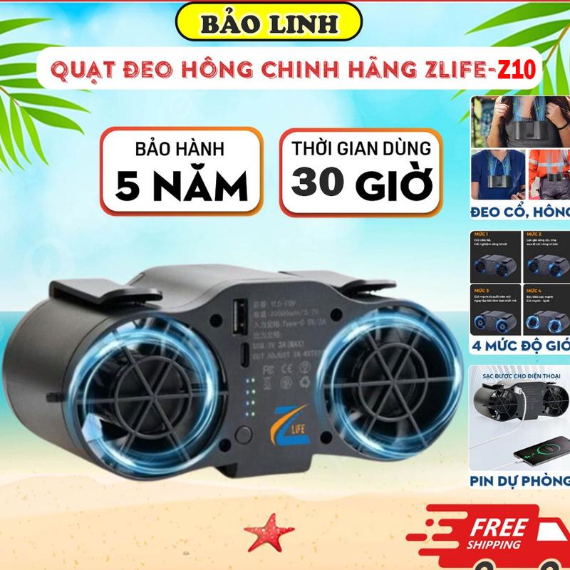 Quạt Đeo Hông Đeo Cổ Mini Pin Siêu Trâu Quạt Đeo Thắt Lưng Quạt Kẹp Tích Điện Lửng 2 Luồng 4 Cấp Độ. Quạt Điều Hòa Z11 Motor 2 Phản Lực 4 Cấp Độ Gió Mát Pin Chuẩn Lithium 30.000mAh Phụ Kiện