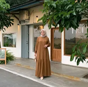 Mahira Dress  Gamis Rayon Twill Premium - Gamis muslim lengan Balon Busui friendly - Dress terbaru lebaran 2026
