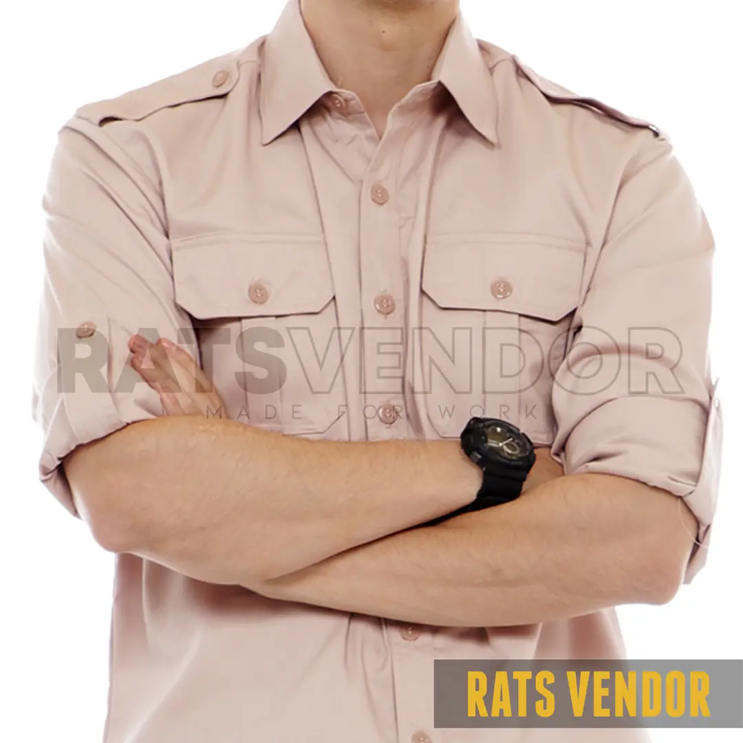 Ratsvendor Kemeja Lapangan / Outdoor / Gunung / PDL Lengan Panjang Warna Krem
