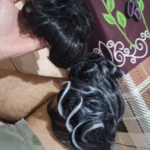 wig penutup botak pria gondes highlight putih