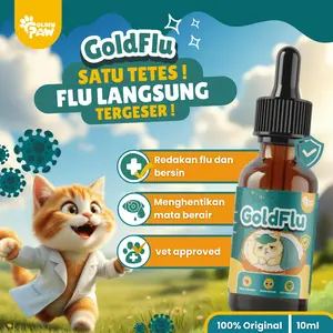 Golden Paw - GoldFlu 10 ML Obat Flu Kucing untuk Meredakan Gejala Flu dan Pernafasan dengan Cepat