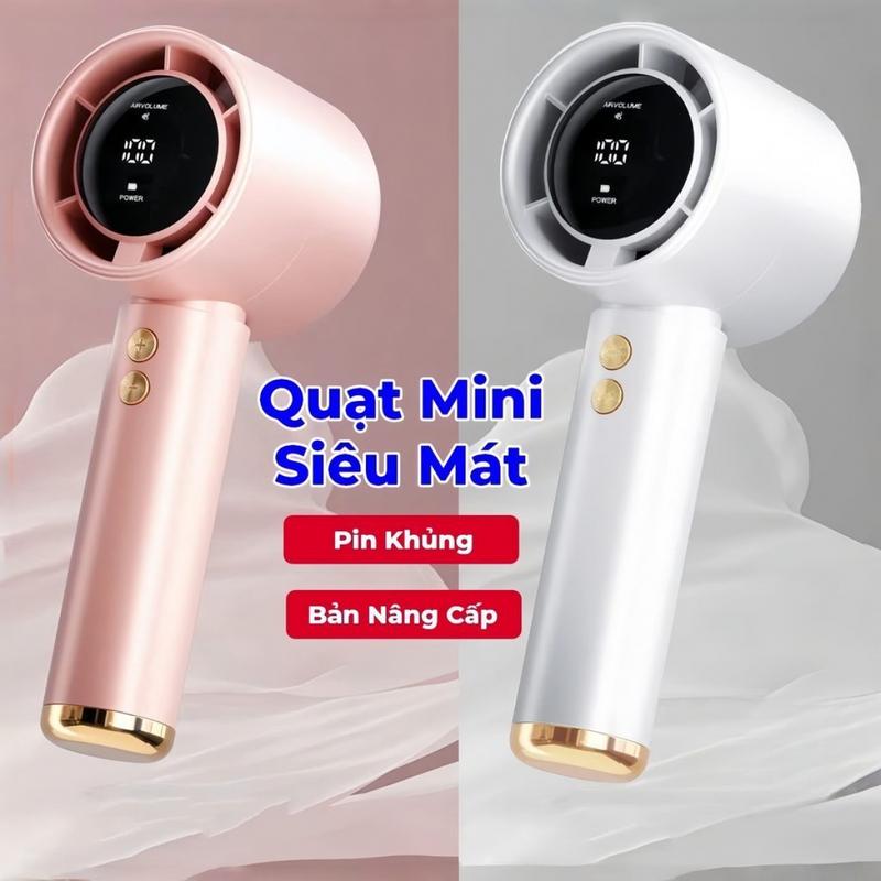 Quạt cầm tay N68 100 cấp độ gió, Quạt tích điện mini pin cao 5 000 mah hiển thị…