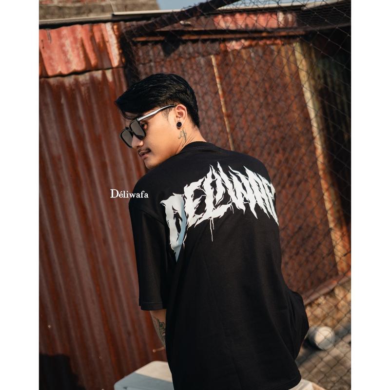 Special offer Original Deliwafa - Oversize Unisex T-Shirt Deliwafa Skull Combed Katun Special offer Distro Hitam 0