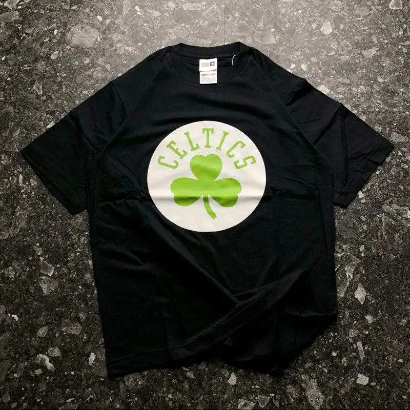 Kaos T-Shirt Celtics Treefoil Hitam Distro Dewasa Pria - Polos, Baju, Oblong, Combed, Surfing, Katun 3
