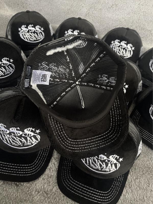 Topi Jaring Trucker hat Corduroy Dollar Black Thisplan original