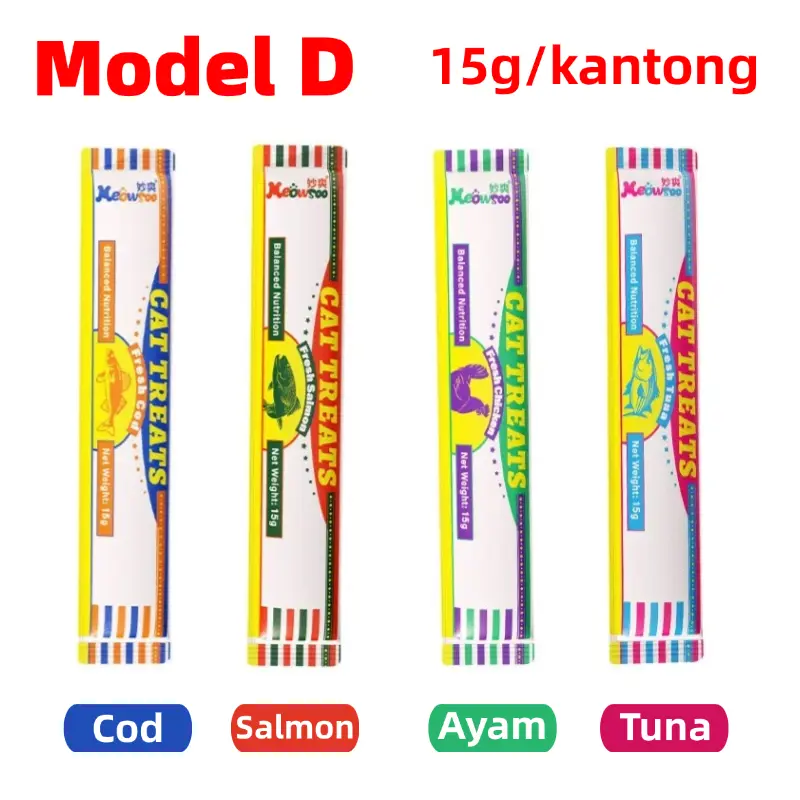 Snack Kucing Cemilan Kucing - Multi Rasa Tuna Salmon Premium CREAMY CAT Camilan Sehat Disukai Kucing 7