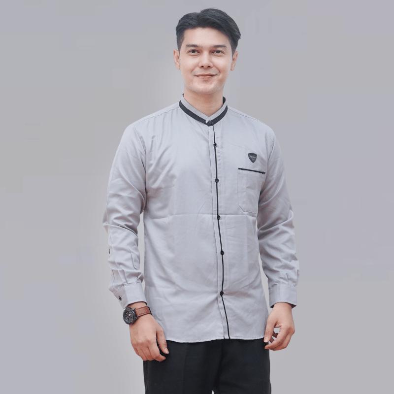 Baju Koko Putih Lengan Panjang Kemko Hadroh Kemeja Koko Dewasa Kurta Taqwa Baju Muslim Pria Kekinian Casual 5