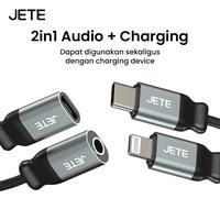 Gambar OTG Converter JETE OX 2 in 1 Adapter Splitter Lightning Type C Male to Type C & Audio Jack 3.5mm AUX Female Fast Charging Connector Music Call - OTG OX 2 in 1 TypeC to Audio Jack3.5 + TypeC dari Doran Gadget Official Kota Administrasi Jakarta Pusat 2 Tokopedia