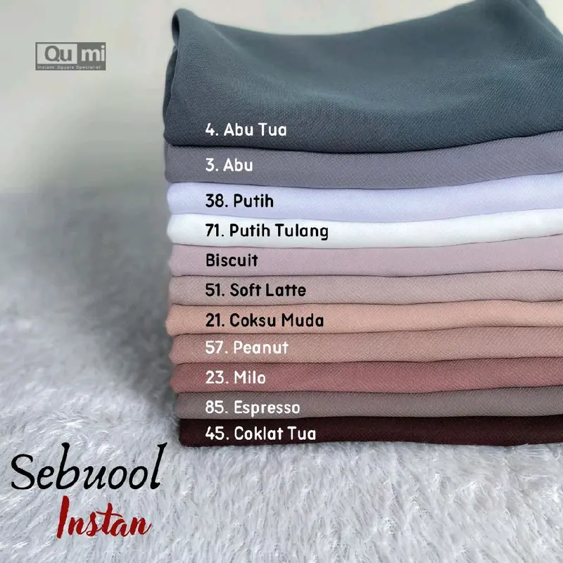 Sebuool instan Paket Hemat (tulis warna yang diinginkan dipesan ketika checkout) Khimar Layer Simple Segi Basic Nyaman Syari Kerudung Muslim 2