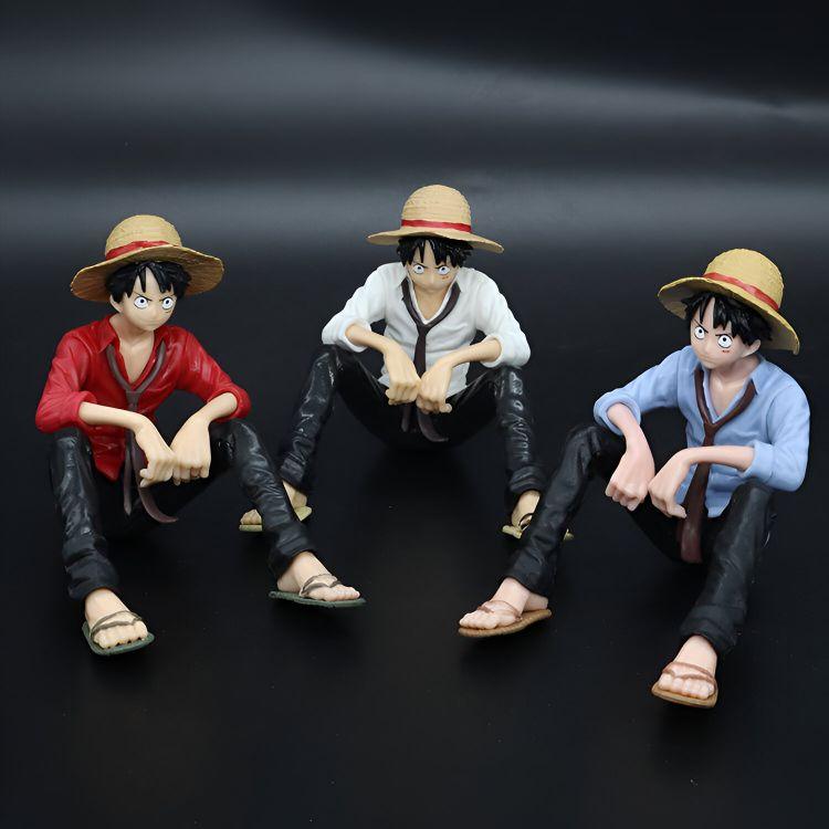 Action Figure One Piece Pajangan Dashboard Mobil Motif Luffy & Snow Yukino Toy Premium ABS Tokoh Aksi Keren PVC Berkualitas Karakter Anime Hits Finishing Sempurna Anti Kusam Include Double Tape 3M