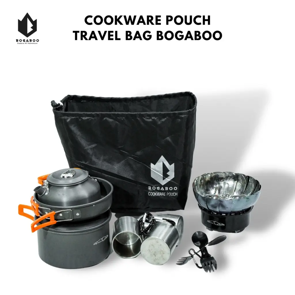 COD Cookware pouch bogaboo - travel bag bogaboo - tempat alat masak - tempat NESTING - staff suck nesting cooking set - TEMPAT COOKING SET