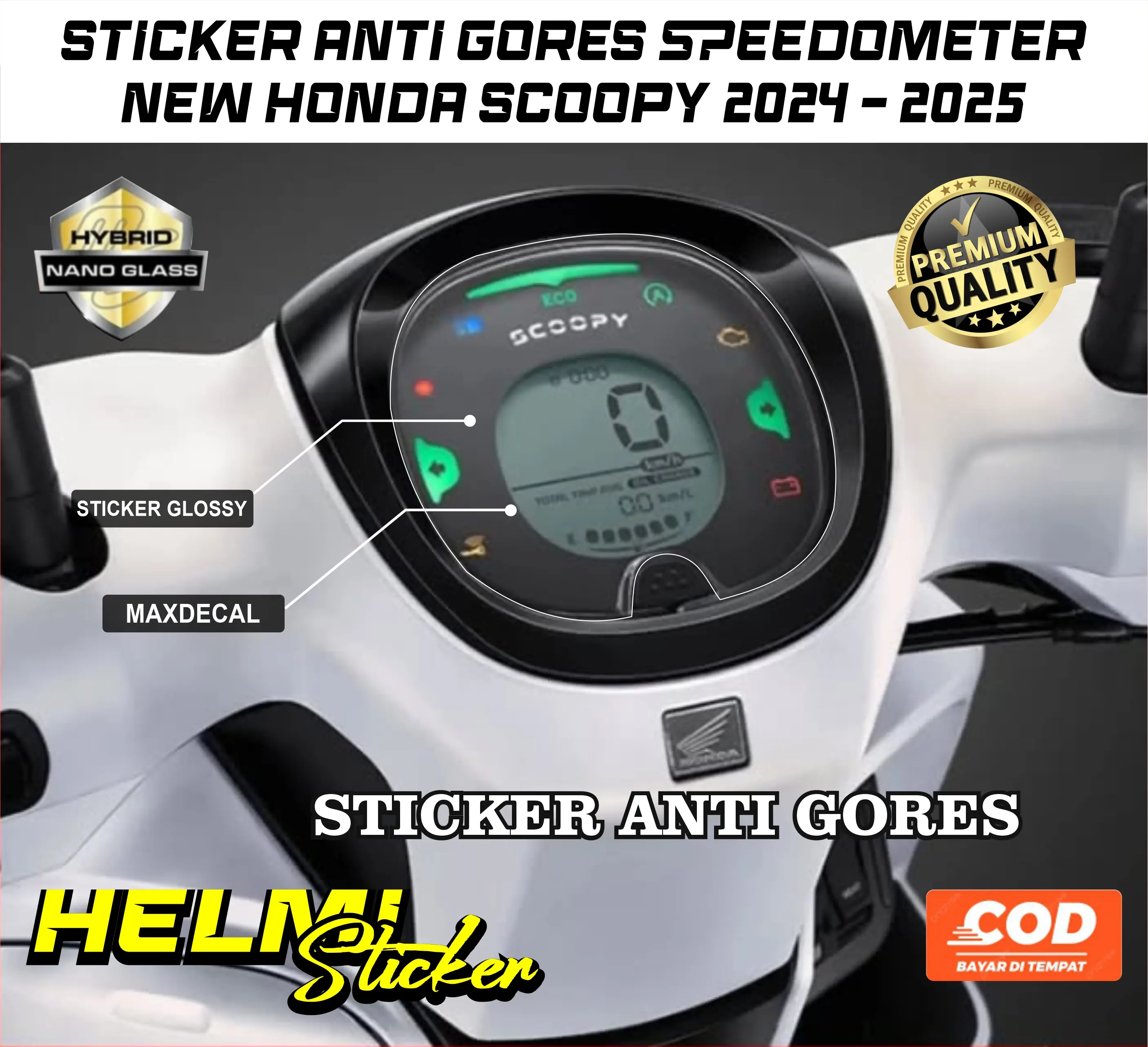 STICKER PELINDUNG MIKA SPIDOOMEETER HONDA SCOOPY 2024-2025 ANTI GORES STIKER ANTI GORES  MIKA SPIDOMETER SCOOPY ALL NEW 2024 - 2025 Motorcycle Motorcycle