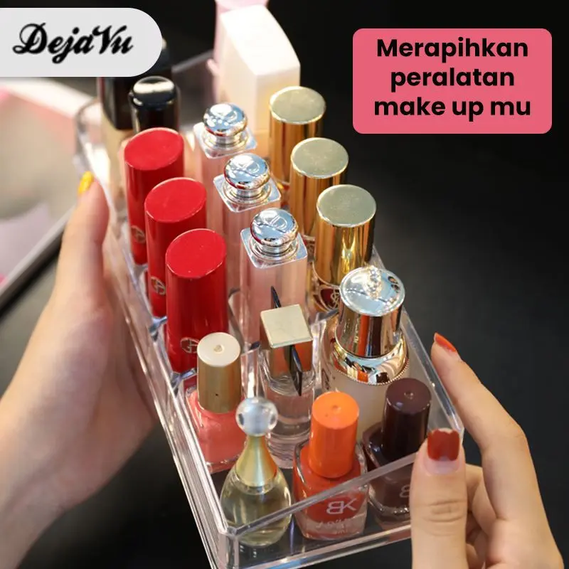 Dejavu Rak Kosmetik Acrylic Kapas Kotak Make Up Tempat Kosmetik Penyimpanan Brush Lipstik HRM317 4