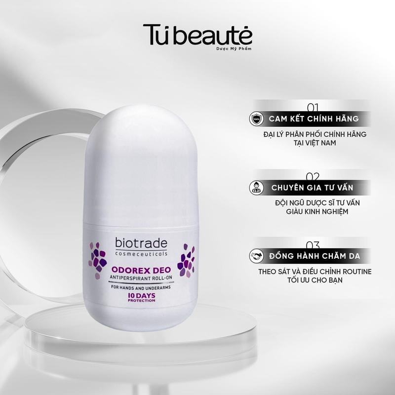 Lăn Khử Mùi Biotrade Odorex Deo Antiperspirant Roll On lòng bàn tay và nách…