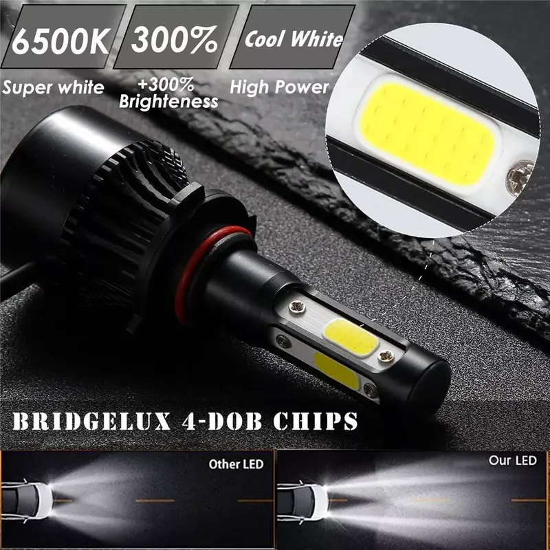 orginal 2pcs Lampu Depan Mobil LED COB Headlight H4 Cool White super terang 24w tahan air Car 5