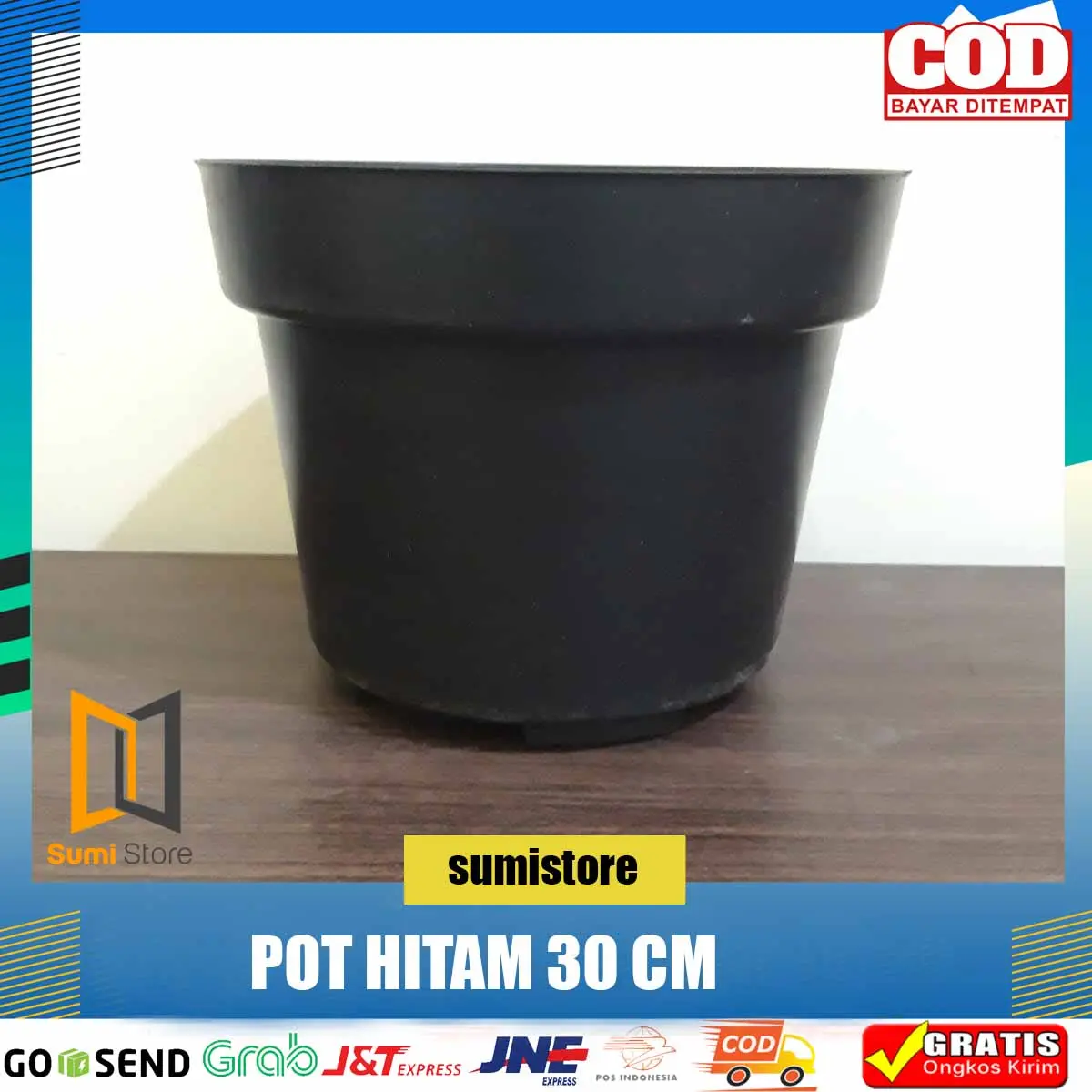Pot Bunga Hitam Besar 30 Pot Bunga Jumbo 30 cm/ Pot Bunga Tanaman Hitam Ukuran 30 ( PREMIUM - A )