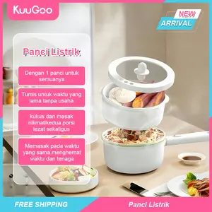 KUUGOO Panci Listrik HRDZG07WT Fry Pan Electric (2in1) 2L panci listrik multifungsi panci listrik kecil