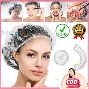[BF] PENUTUP RAMBUT KEPALA PLASTIK MANDI PELINDUNG CAT RAMBUT / HAIR CAP SHOWER NURSE CAP TRANSPARAN