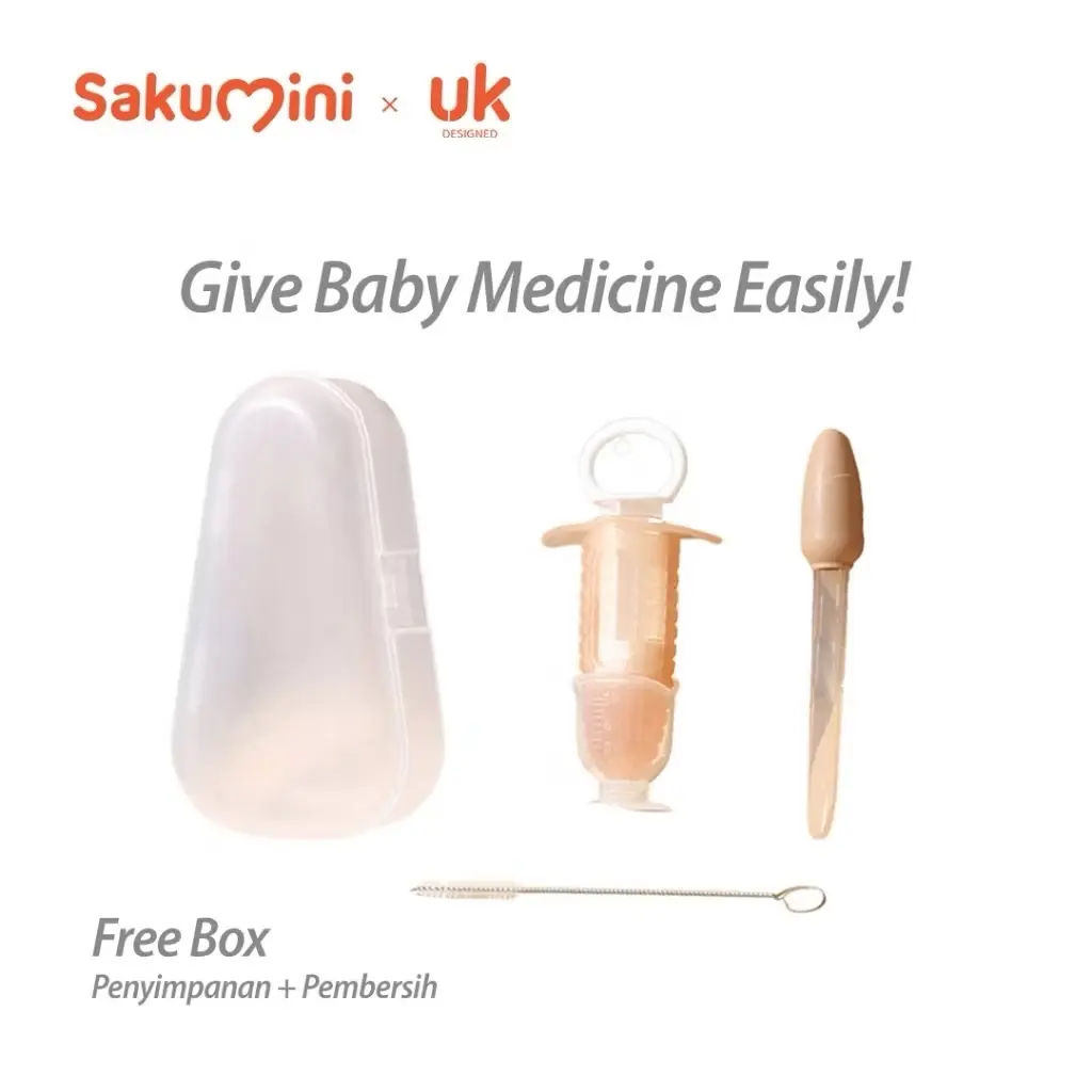 Sakumini Medicine Feeder Alat Suntik Susu Obat Vitamin Dot Pipet Tetes Bayi Sakit + BOX Simpan Alat Bantu Minum Juice Susu MPASI Bayi