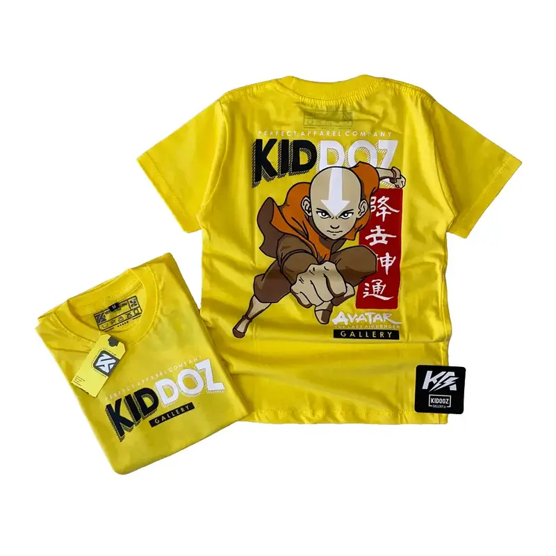 Baju Kaos Distro Anak Laki-Laki Perempuan Katun Adem Usia 4-12 Tahun Kuning Avatar - Motif, Pakaian 0