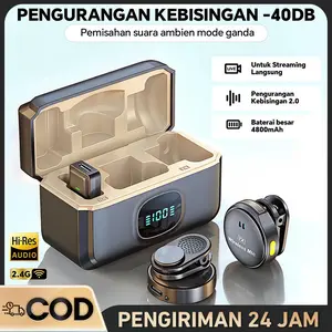 [2 Mic+Type-C] Q8 Wireless Microphone 2.4GHz Magnetik Suction Lavalier Mikrofon Peredam Bising Daya Tahan Baterai 40 Jam Plug and Play Clip on Mic With Charging Case For Video Recording Live Streaming