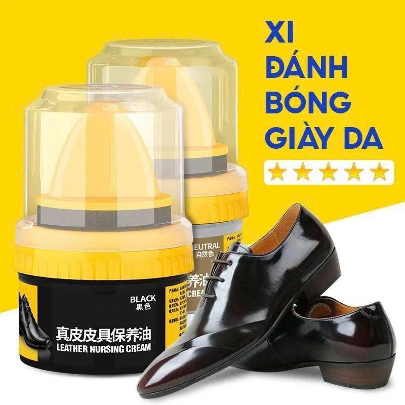 Xi Đánh Giày Da Cao Cấp Xi Kem Dưỡng Da Làm Bóng Nhanh Đồ Da Tặng Kèm Mút