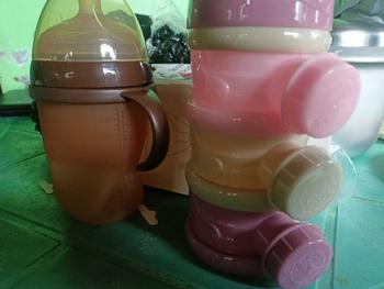 Product Review of 4/3 Layers Baby Milk Powder Container Portable Milk Powder Box Side Open Design BPA Free Baby Travel Detachable Baby Food Dispenser from j**8 1