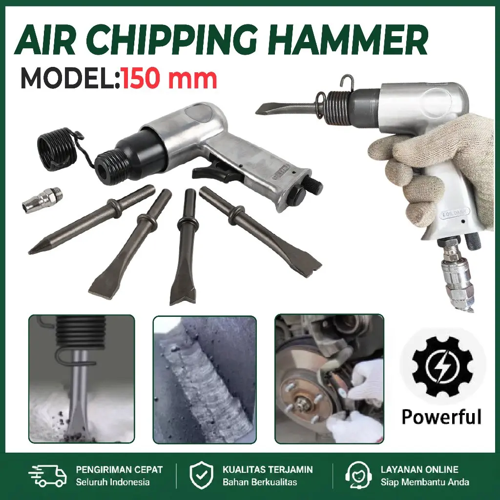 Air Hammer Mesin Pahat Air Chipping Hammer Kit Dengan Pahat Bit Air Chiping Hammer