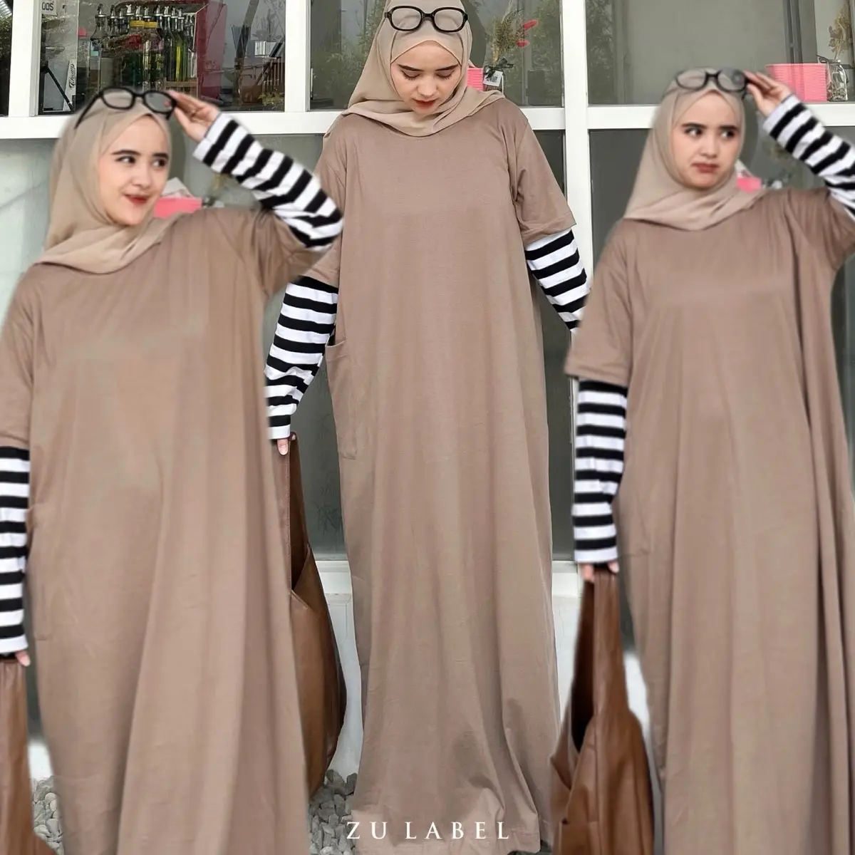 GISELA DRESS GAMIS KAOS POLOS STRIPE by ZULABEL