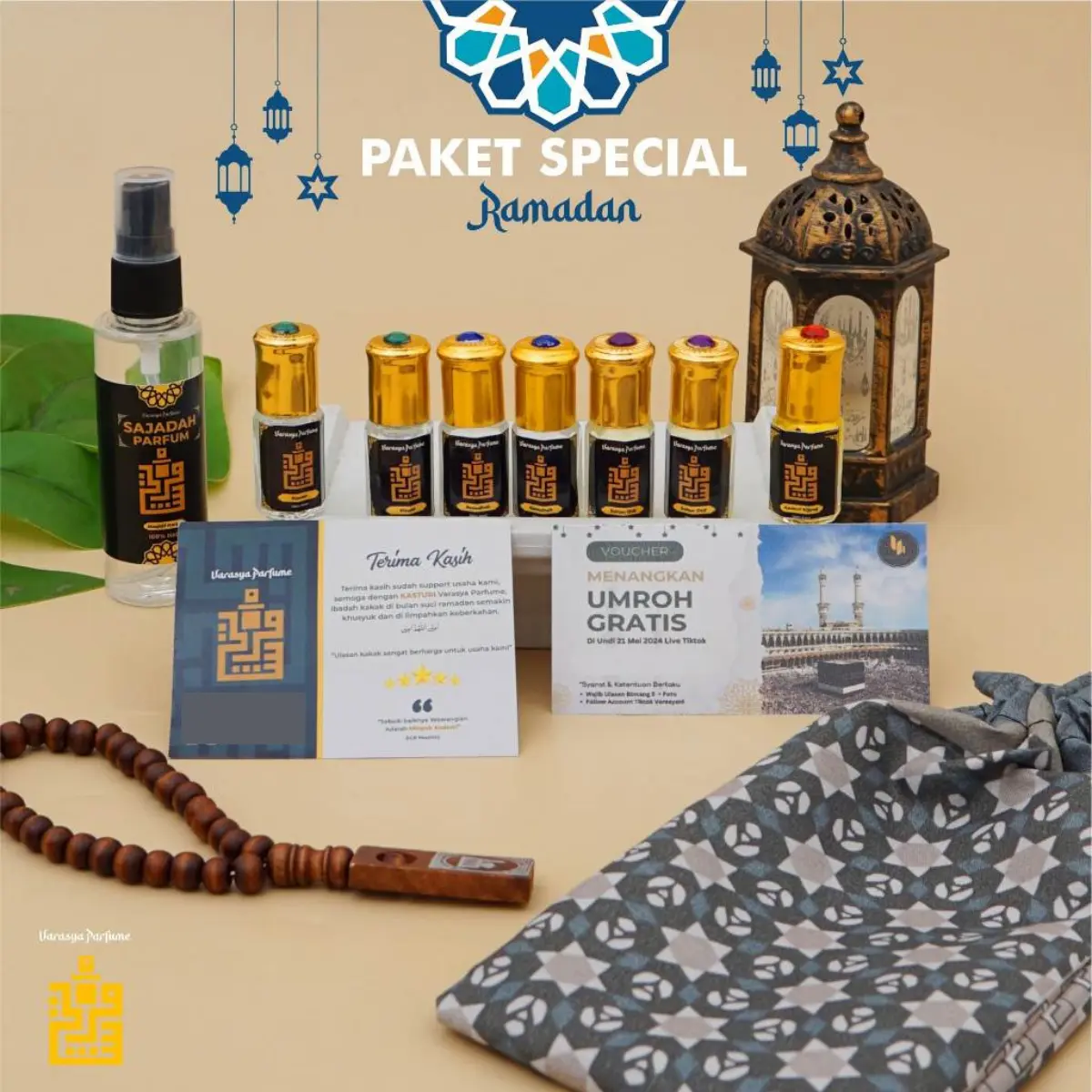 [GRATIS ONGKIR] Varasya Parfume - Parfum Kasturi 100% Asli Import Halal| Paket Parfum Arab Sholat (kasturi,kiswah,raudhoh,Ameer) | 11 Pcs