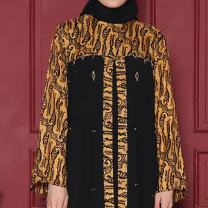 Qonita Batik Gaun Maheswa Sogan - Gaun Batik Klasik Sogan Motif