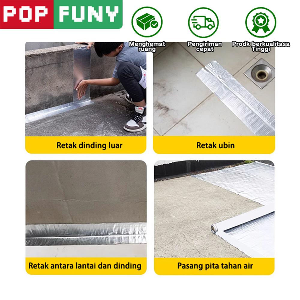 【POP FUNY】Pita Kedap Air Butil – Bahan Perbaikan Bocor yang Dapat Ditempelkan Sendiri, Cocok untuk Retakan Atap, Dinding Luar, dan Keramik, Perbaikan Cepat untuk Kebocoran