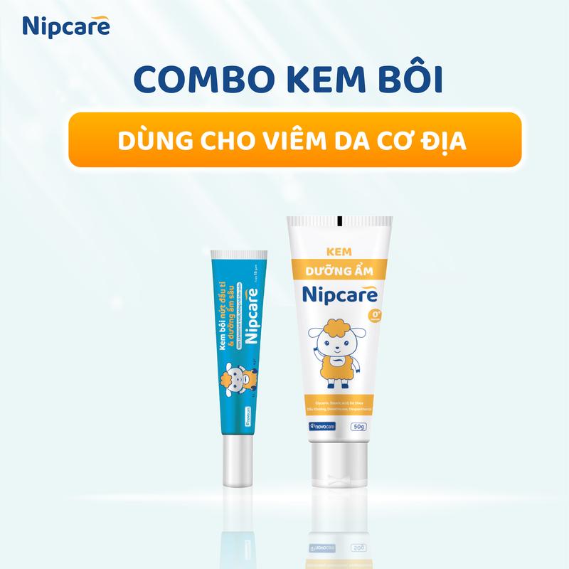 Combo viêm da cơ địa cho mẹ và bé - kem dưỡng ẩm Nipcare 60g và kem dưỡng ẩm sâu Nipcare 15g