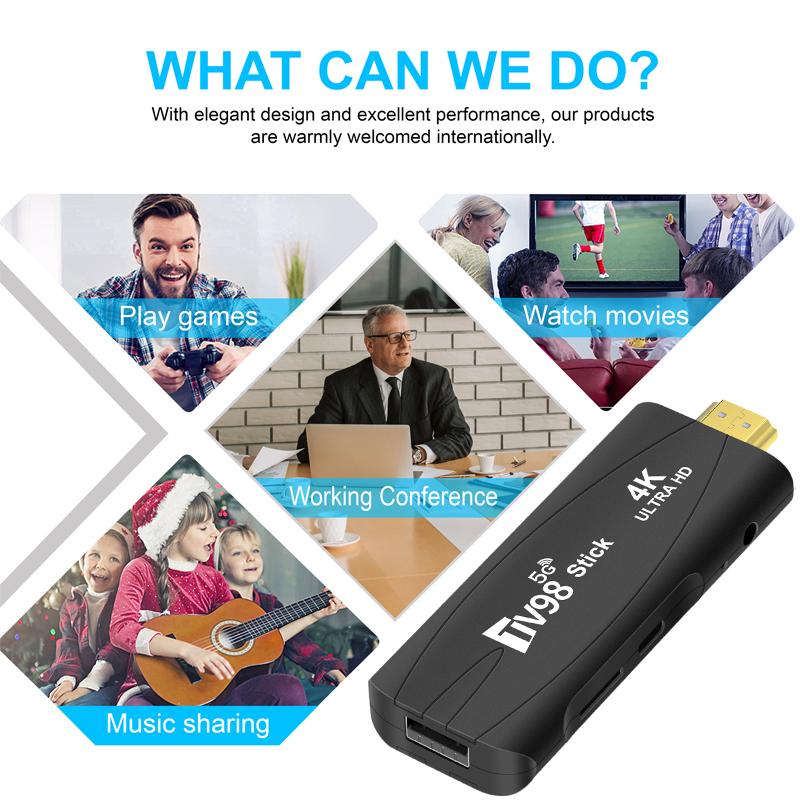 Product Introduction of 2025 Smart TV Stick TV98 4K 5G WiFi 8GB+128GB Android 12.0 HD Media Player Set-top Box Android Google Assistant Netflix Android TV Box 33