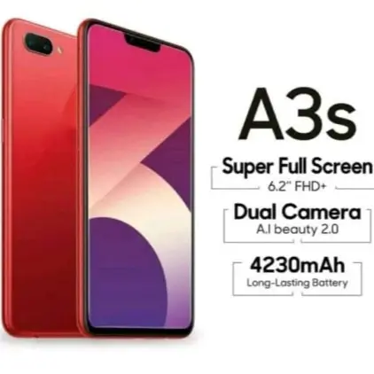 Brau Smartphone HP A3S RAM 6/128 dengan Kamera Ganda 13MP dan 2MP - Bluetooth, Camera - Chipset, Lcd