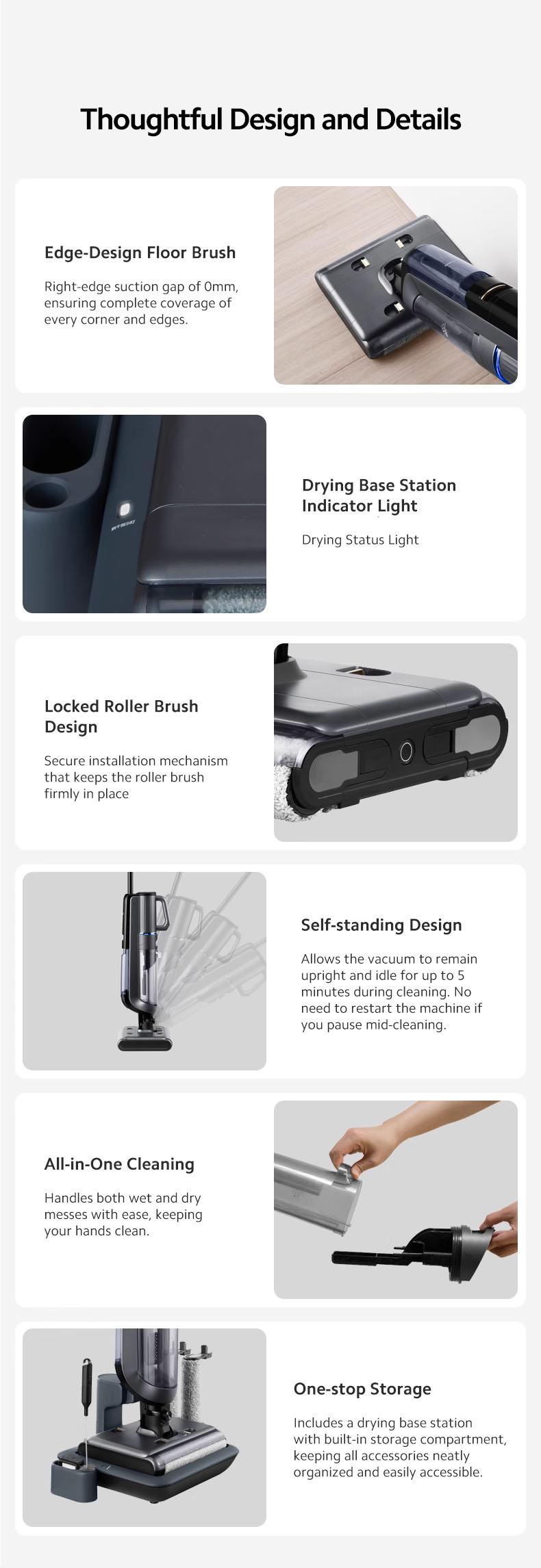Product Introduction of Vaqoo Q09 Wet Dry Vacuum Cleaner Smart Auto Dirt Detection Self-Cleaning Sterilisation 49